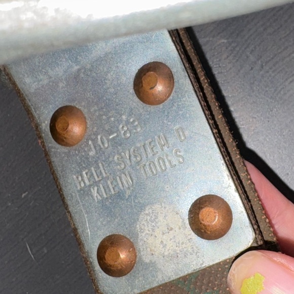 Vintage Klein-Buhrke Tools Lineman Belt Rare GREEN BROWN LEATHER D-Ring - Picture 7 of 7